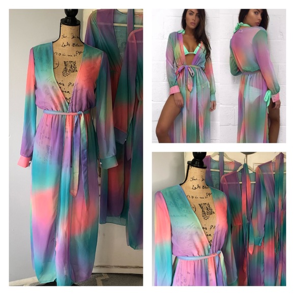 Multicolor Kaftan Coverup NEW - Picture 5 of 16